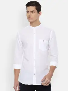 Louis Philippe Sport Men White Slim Fit Semi Sheer Casual Shirt