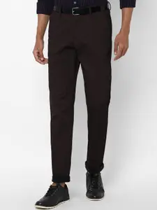 Allen Solly Men Brown Solid Cotton Trousers
