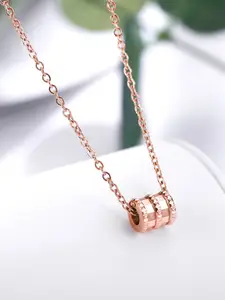Yellow Chimes Rose Gold-Plated Pendant With Chain