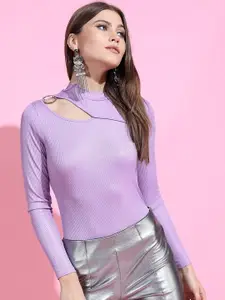 Tokyo Talkies Women Charming Purple Solid Top