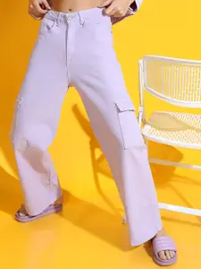 Tokyo Talkies Women Dad Fit Stretchable Cargo Jeans