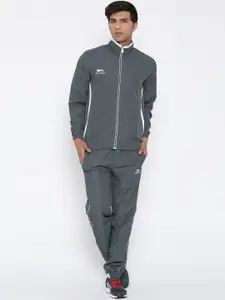 Shiv Naresh Grey Solid Tracksuit with Detachable Hood