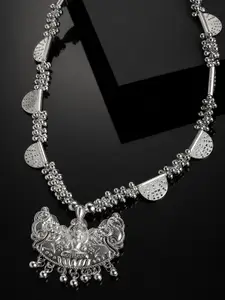 PANASH Silver-Toned German Silver Oxidised Necklace