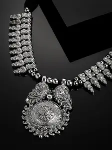 PANASH Silver-Plated German Silver Oxidised Necklace