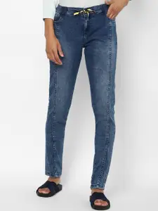 Allen Solly Woman Blue Slim Fit Low Distress Heavy Fade Jeans