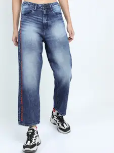 Tokyo Talkies Women Blue Wide Leg Clean look Heavy Fade Jeans