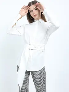 CHIC BY TOKYO TALKIES White Shirt Style Cotton Top