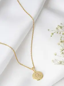 JOKER & WITCH Women Gold-Toned Alphabet Q Rhinestone Necklace