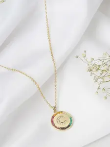 JOKER & WITCH Gold-Plated & Pink Alphabet C Enamelled Necklace