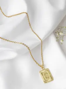 JOKER & WITCH Women Gold Toned Daze Alphabet C Necklace