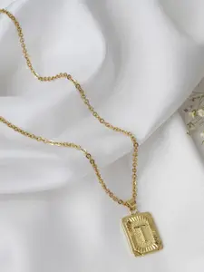 JOKER & WITCH Women Gold-Toned Alphabet T Necklace