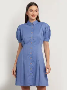 Zink London Blue Pure Cotton Shirt Dress