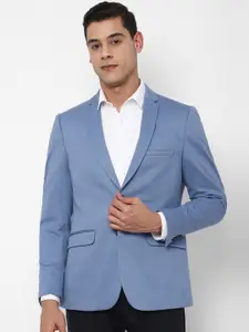 Allen Solly Men Blue Solid Single-Breasted Slim-Fit Casual Blazer