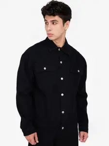 ZALORA BASICS Men Black Solid Tailored Cotton  Jacket