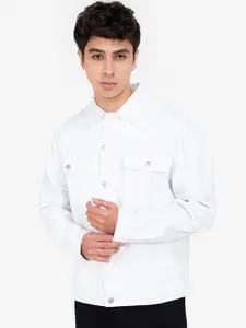 ZALORA BASICS Men White Oversized Denim Jacket