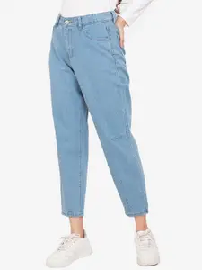 ZALORA BASICS Women Blue Relaxed Fit High-Rise Jeans