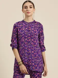 Shae by SASSAFRAS Women Purple Floral Printed Casual Shirt