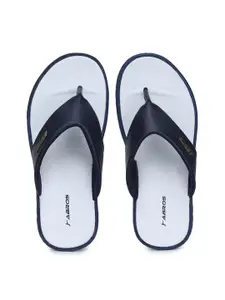 ABROS Men White & Blue Rubber Room Slippers