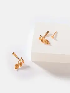 SHAYA Gold-Toned Contemporary Half Hoop Earrings