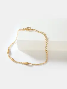 SHAYA Women Gold-Toned Silver Gold-Plated Wraparound Bracelet