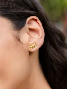 SHAYA Gold-Toned Contemporary Ear Cuff Earrings