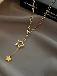 Yellow Chimes Woman Gold Plated Stainless Steel Star Charm Necklace