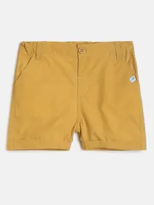 MINI KLUB Boys Yellow Pure Cotton Shorts