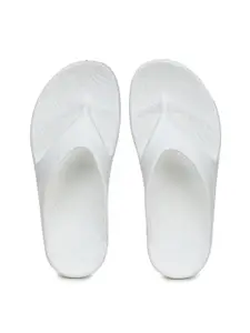 ABROS Women Off White Rubber Room Slippers