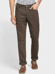 ColorPlus Men Olive Green Mid-Rise Regular Trousers