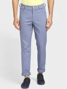 ColorPlus Men Blue Solid Trousers