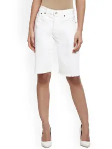 Polo Ralph Lauren Women White Pure Cotton Denim Shorts