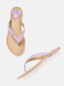 Carlton London Women Lavender Solid Open Toe Flats