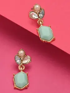 Accessorize London Women Romantic Ramble Blue Pearl & Crystal Drop Earring