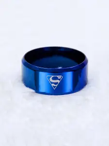 Yellow Chimes Men Blue Superman Designed Finger Ring