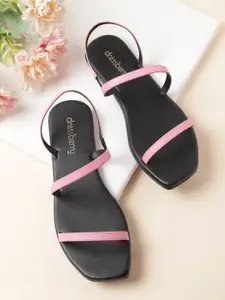 DressBerry Women Pink Solid Open Toe Flats