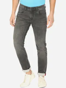 JADE BLUE Men Grey Slim Fit Heavy Fade Stretchable Jeans
