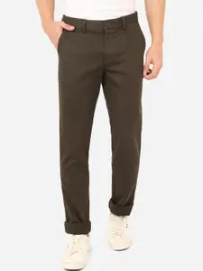 JADE BLUE Men Brown Slim Fit Easy Wash Trousers