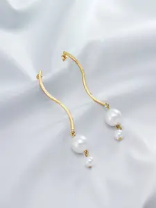 aadita Gold-Toned Circular Drop Earrings