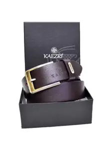 KAEZRI Men Brown Leather Formal Belt