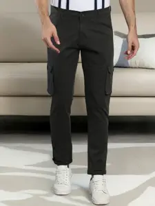Dennis Lingo Men Grey Tapered Fit Cargos Trousers