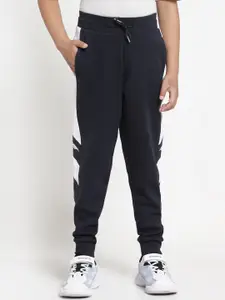 Red Tape Boys Navy Blue & White Colourblocked Track Pants