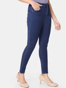 ZRI Women Blue Skinny Fit High-Rise Stretchable Cotton Jeans