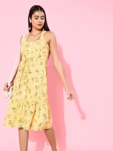 Zink London Women Bright Yellow Floral All in the Details Dress
