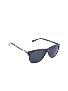 MARC LOUIS Women Grey & Black Full Rim Aviator Sunglasses with UV Protected Lens