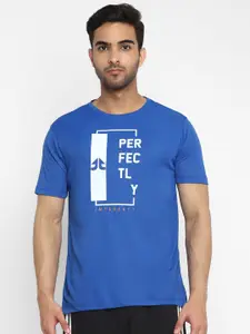 OFF LIMITS Men Blue Typography Printed Antimicrobial Regular Fit Training or Gym T-shirt