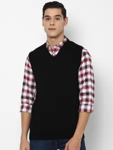 Allen Solly Men Black Acrylic Sweater Vest