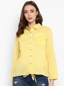 DEEBACO Women Yellow Casual Shirt