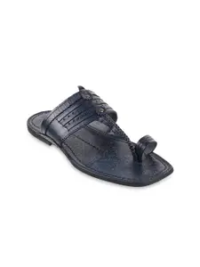 J.FONTINI J FONTINI Men Blue Ethnic Leather Comfort Sandals
