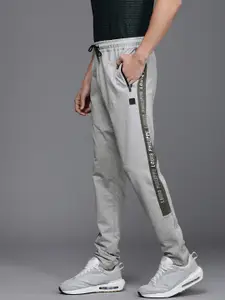 Louis Philippe ATHPLAY Men Grey & Green Printed Track Pants