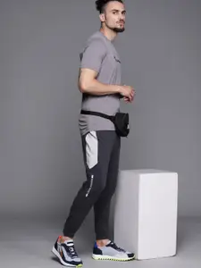 Louis Philippe ATHPLAY Men Navy Blue & Grey Solid Joggers